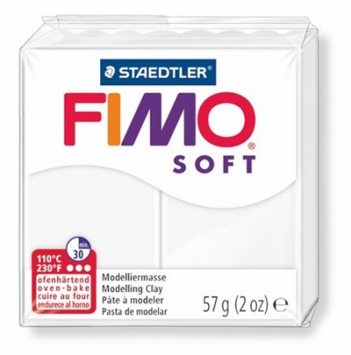 Gyurma, 57 g, égethető, FIMO "Soft", fehér